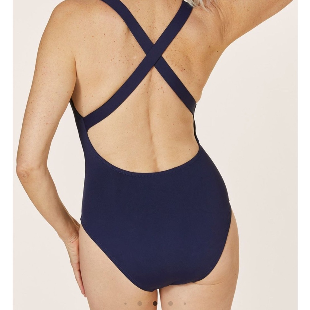 Andie Navy Scoop Neck One-Piece Swimsuit